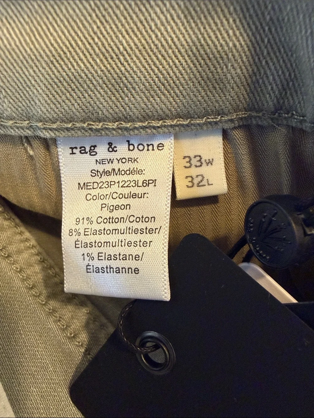Rag & Bone Men’s Fit 2 Slim Aero Stretch Jeans Pigeon 33x32 NWT - Picture 5 of 6
